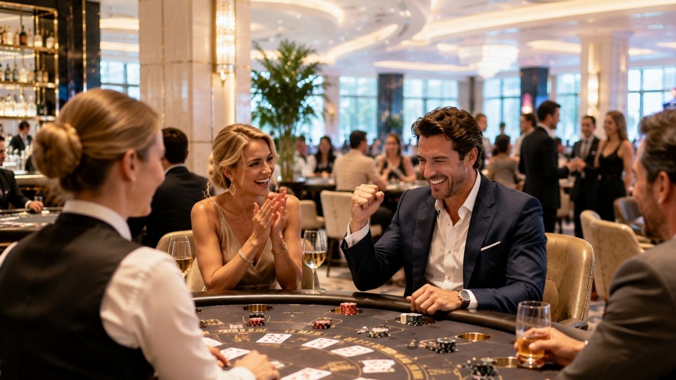 Mann winning in a Casino