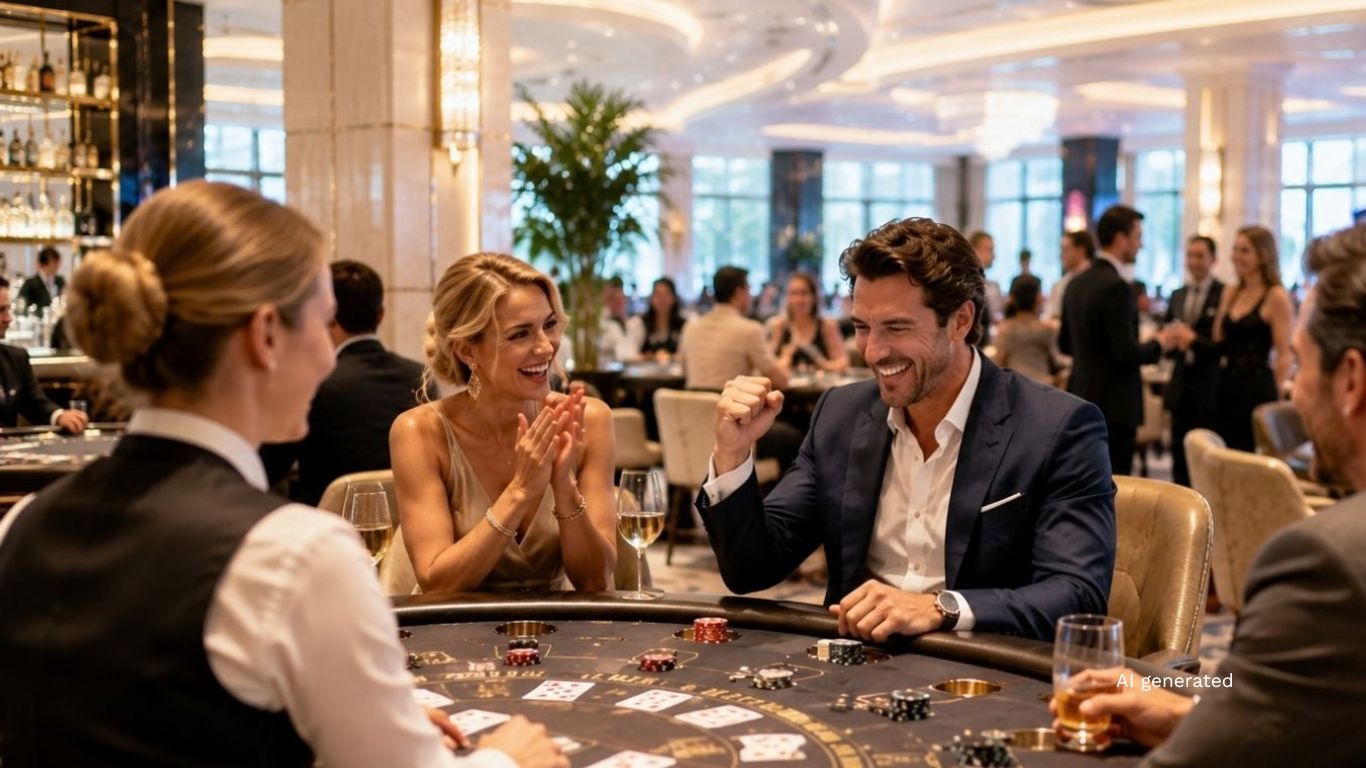 Mann winning in a Casino