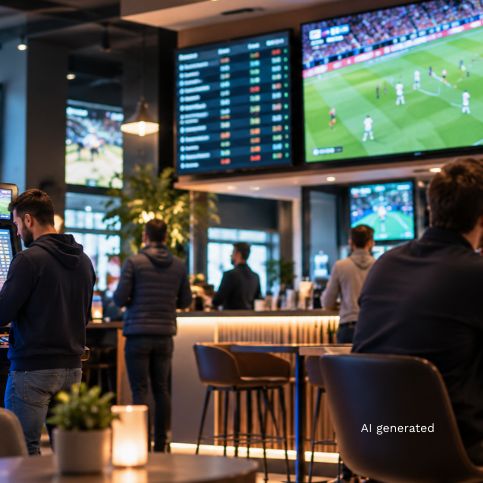 Modern Sportsbook Lounge on Match Night