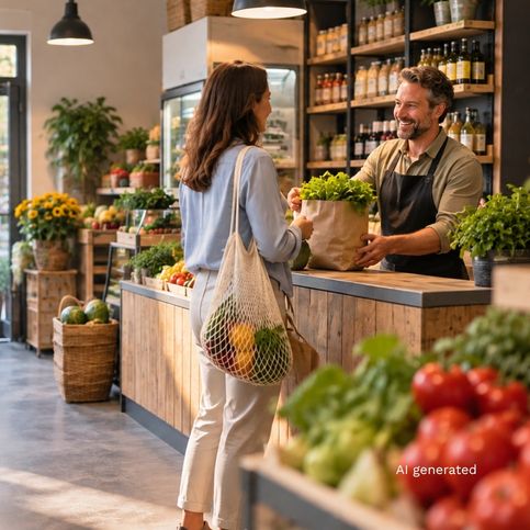 Friendly Greengrocer Checkout Moment